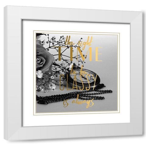 The Right Time White Modern Wood Framed Art Print with Double Matting by Matic,Jelena