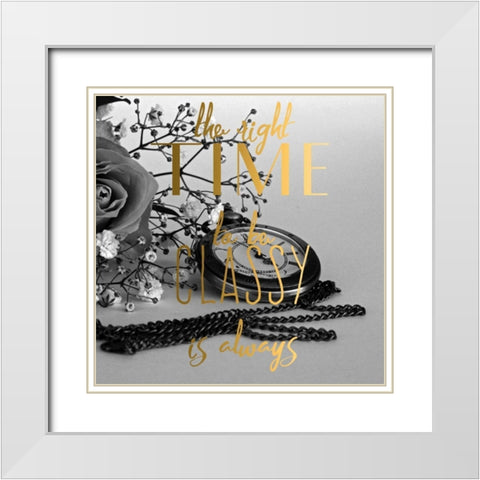 The Right Time White Modern Wood Framed Art Print with Double Matting by Matic,Jelena