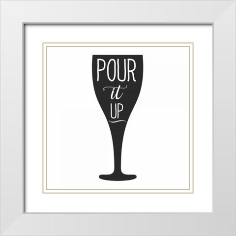 Pour White Modern Wood Framed Art Print with Double Matting by Matic,Jelena