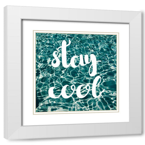 Insta Stay Cool Pool White Modern Wood Framed Art Print with Double Matting by Matic,Jelena