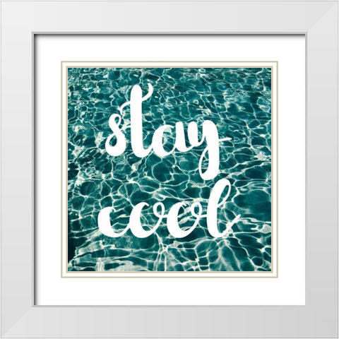 Insta Stay Cool Pool White Modern Wood Framed Art Print with Double Matting by Matic,Jelena
