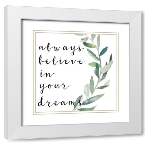 Your Dreams White Modern Wood Framed Art Print with Double Matting by Matic, Jelena