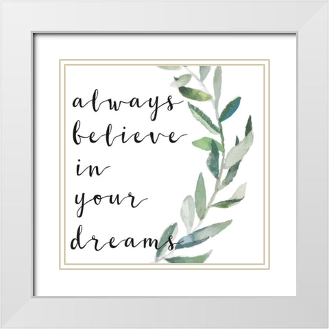 Your Dreams White Modern Wood Framed Art Print with Double Matting by Matic, Jelena
