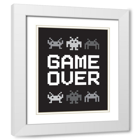 Game Over 3 White Modern Wood Framed Art Print with Double Matting by McCully, Jennifer