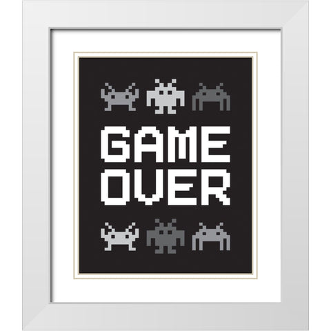 Game Over 3 White Modern Wood Framed Art Print with Double Matting by McCully, Jennifer