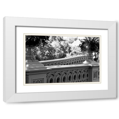 Central Park Bridge White Modern Wood Framed Art Print with Double Matting by Grey, Jace