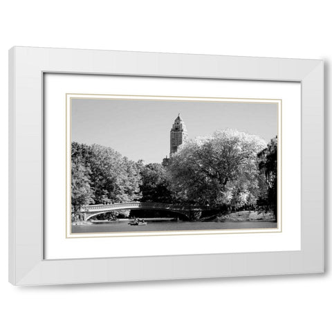 Circular Central Park Bridge White Modern Wood Framed Art Print with Double Matting by Grey, Jace