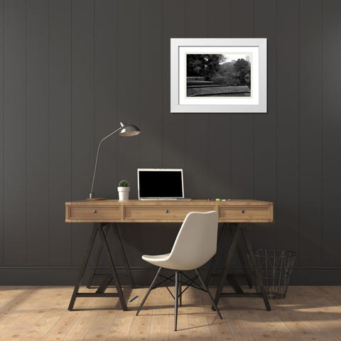 Central Park Row Boats II White Modern Wood Framed Art Print with Double Matting by Grey, Jace