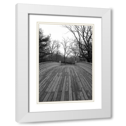 Central Park Bridge 4 White Modern Wood Framed Art Print with Double Matting by Grey, Jace