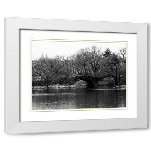 Central Park Bridge 2 White Modern Wood Framed Art Print with Double Matting by Pica, Jeff