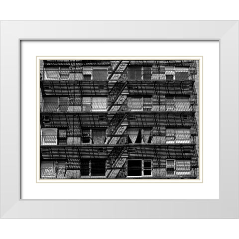 Escaping The Fire C White Modern Wood Framed Art Print with Double Matting by Pica, Jeff