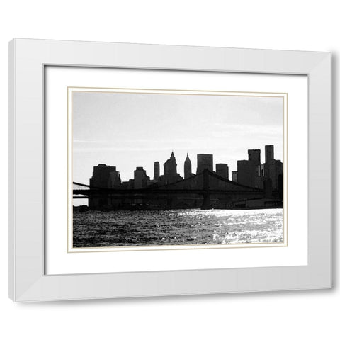 NYC Silhoutte White Modern Wood Framed Art Print with Double Matting by Pica, Jeff