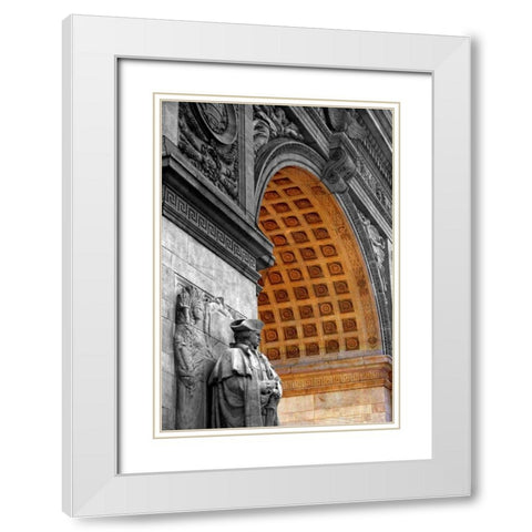 Washington Square Arch BWC 1 White Modern Wood Framed Art Print with Double Matting by Pica, Jeff
