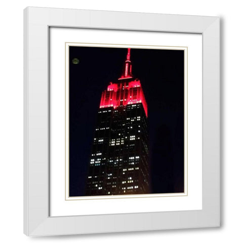 Big Red New York White Modern Wood Framed Art Print with Double Matting by Shannon, Julie