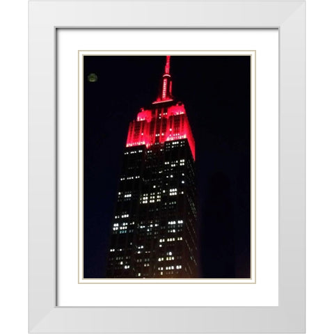 Big Red New York White Modern Wood Framed Art Print with Double Matting by Shannon, Julie