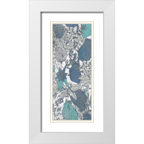 Carte Postale Blooms Mineral 1 White Modern Wood Framed Art Print with Double Matting by Allen, Kimberly
