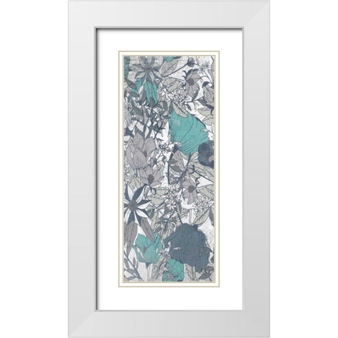 Carte Postale Blooms Mineral 2 White Modern Wood Framed Art Print with Double Matting by Allen, Kimberly