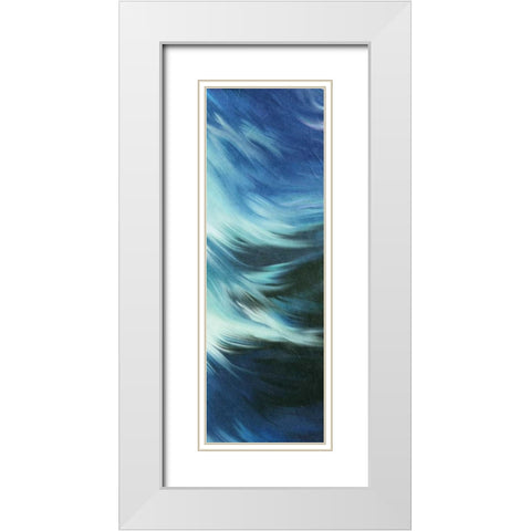 Blue Mood B White Modern Wood Framed Art Print with Double Matting by Allen, Kimberly