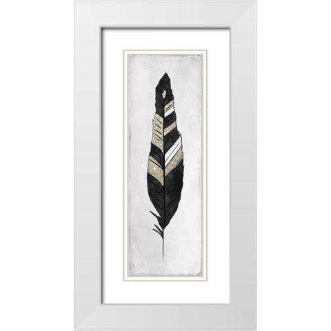 White Feathered 3 White Modern Wood Framed Art Print with Double Matting by Allen, Kimberly