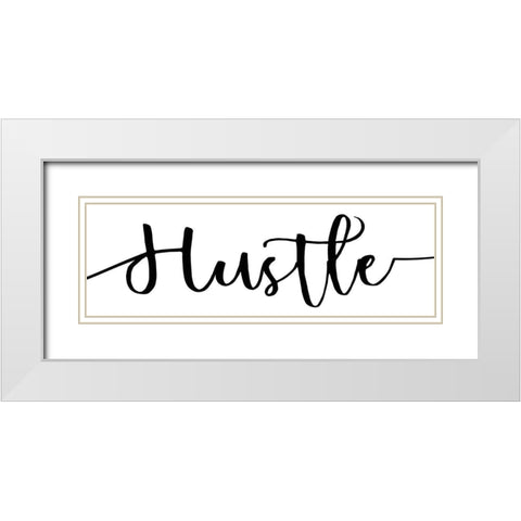 Hustle 9 White Modern Wood Framed Art Print with Double Matting by Kimberly, Allen