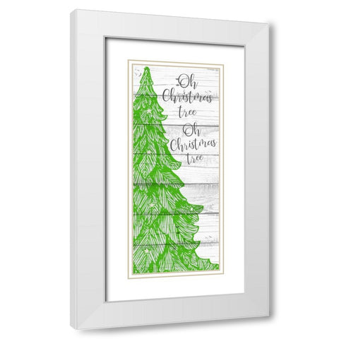 Oh Christmas Tree 2 White Modern Wood Framed Art Print with Double Matting by Kimberly, Allen