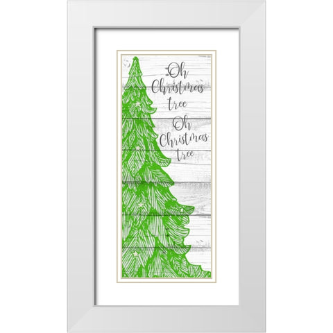 Oh Christmas Tree 2 White Modern Wood Framed Art Print with Double Matting by Kimberly, Allen