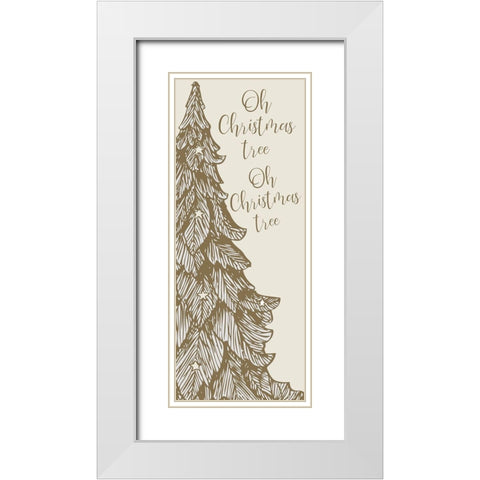 Oh Christmas Tree White Modern Wood Framed Art Print with Double Matting by Kimberly, Allen