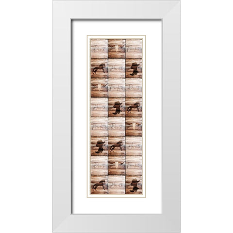 Western Welcome Panel White Modern Wood Framed Art Print with Double Matting by Kimberly, Allen