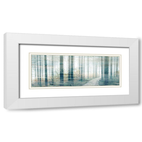 Forest Road White Modern Wood Framed Art Print with Double Matting by Kimberly, Allen