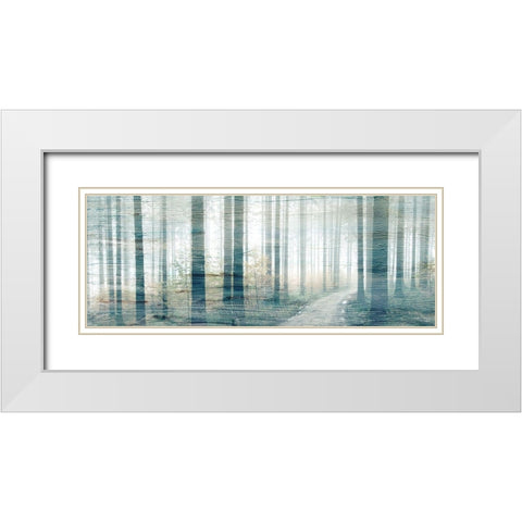 Forest Road White Modern Wood Framed Art Print with Double Matting by Kimberly, Allen