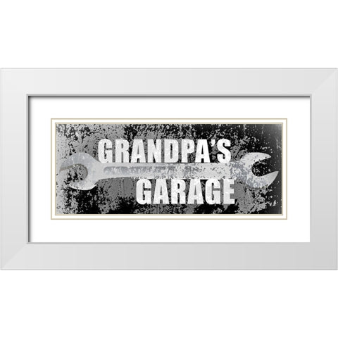 Grandpas Garage White Modern Wood Framed Art Print with Double Matting by Kimberly, Allen
