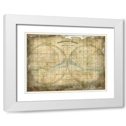 Constellation Map 1 White Modern Wood Framed Art Print with Double Matting by Allen, Kimberly