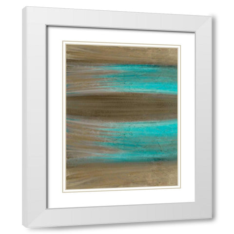 Turquoise Stream 1 White Modern Wood Framed Art Print with Double Matting by Allen, Kimberly