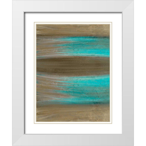 Turquoise Stream 1 White Modern Wood Framed Art Print with Double Matting by Allen, Kimberly
