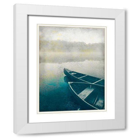 Lake Dusk White Modern Wood Framed Art Print with Double Matting by Allen, Kimberly