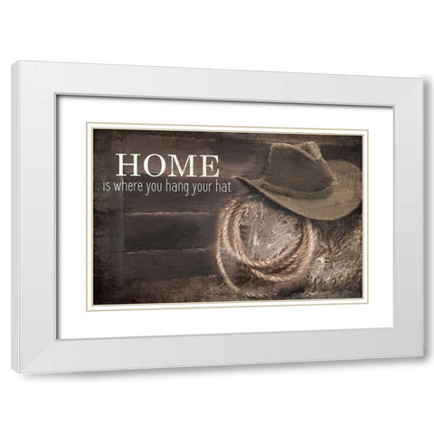 Hang Your Hat White Modern Wood Framed Art Print with Double Matting by Kimberly, Allen