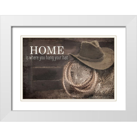 Hang Your Hat White Modern Wood Framed Art Print with Double Matting by Kimberly, Allen