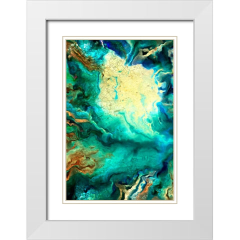 Teal Day 1 White Modern Wood Framed Art Print with Double Matting by Allen, Kimberly