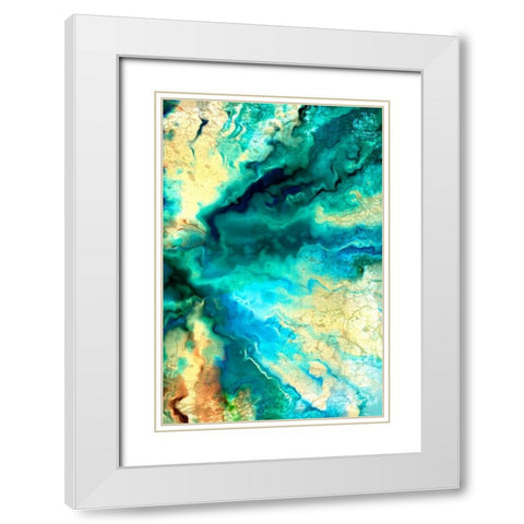 Teal Day 2 White Modern Wood Framed Art Print with Double Matting by Allen, Kimberly