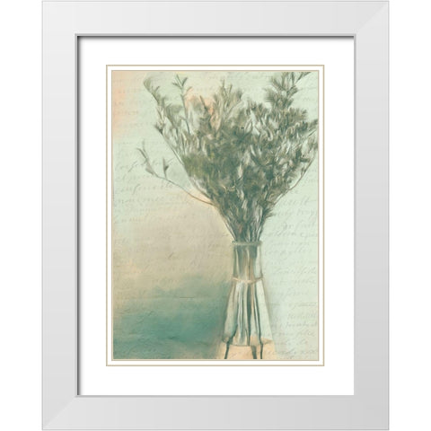 Spring Greens White Modern Wood Framed Art Print with Double Matting by Kimberly, Allen