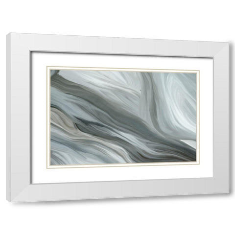 Layered Aqua White Modern Wood Framed Art Print with Double Matting by Kimberly, Allen