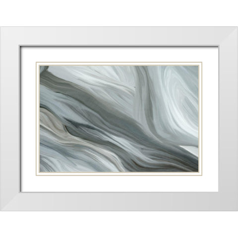 Layered Aqua White Modern Wood Framed Art Print with Double Matting by Kimberly, Allen