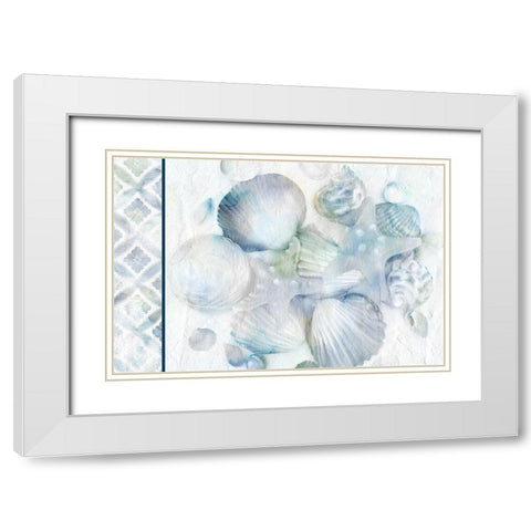 Coastal Blues White Modern Wood Framed Art Print with Double Matting by Kimberly, Allen