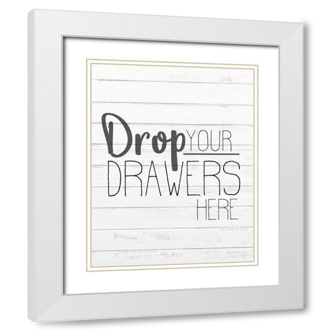 In the Laundry 1 White Modern Wood Framed Art Print with Double Matting by Kimberly, Allen