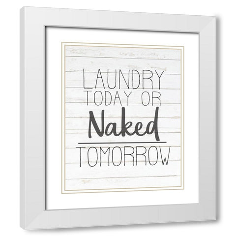In the Laundry 4 White Modern Wood Framed Art Print with Double Matting by Kimberly, Allen