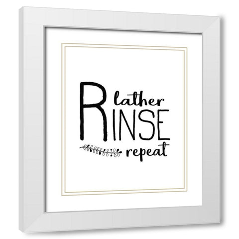 In the Bathroom 2 White Modern Wood Framed Art Print with Double Matting by Kimberly, Allen