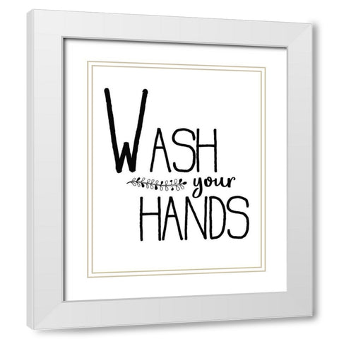 In the Bathroom 3 White Modern Wood Framed Art Print with Double Matting by Kimberly, Allen