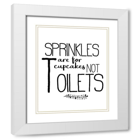In the Bathroom 4 White Modern Wood Framed Art Print with Double Matting by Kimberly, Allen