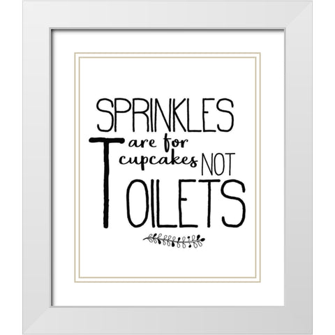 In the Bathroom 4 White Modern Wood Framed Art Print with Double Matting by Kimberly, Allen