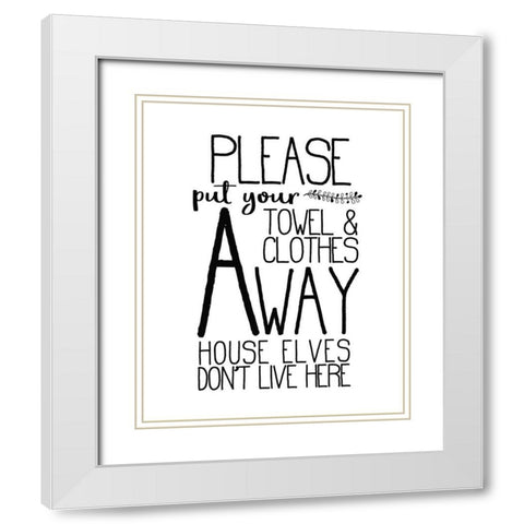 In the Bathroom 5 White Modern Wood Framed Art Print with Double Matting by Kimberly, Allen
